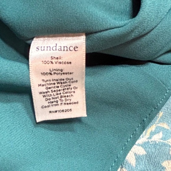 Sundance Womens Dress Size Large Faye Floral Sleeveless Ruffle Midi Teal Green - Picture 2 of 5